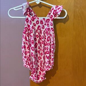 Posh Peanut Pink and White Baby Romper